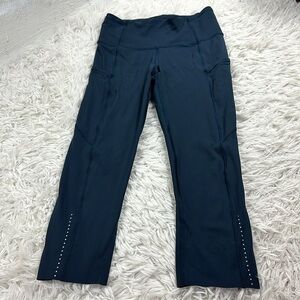 Lululemon Fast & Free Crop II *Nulux 19" Nocturnal Teal